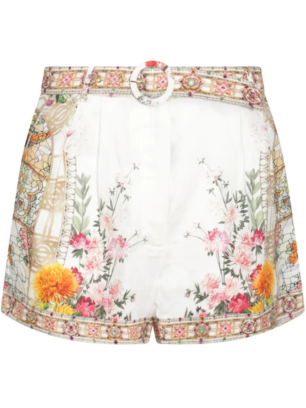 floral-print shorts