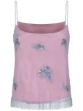 Blumarine embroidered detailed top - Pink