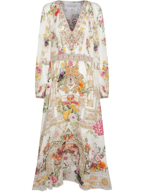 Camilla shirred raglan dress