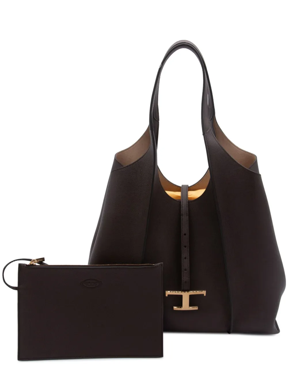 Tod's T Timeless Leather Tote Bag In Brown