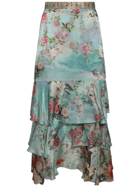Camilla falda midi con estampado floral
