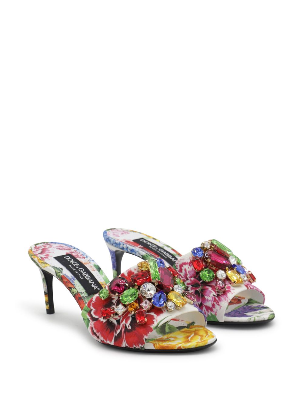 Dolce & Gabbana floral embellished mules - Red