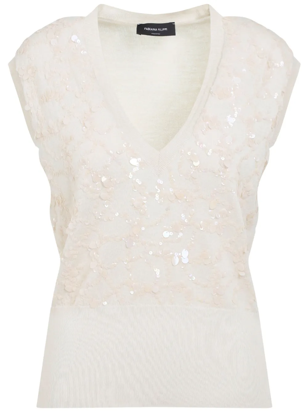 sequinned sleeveless blouse