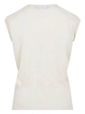 Tシャツ・カットソー FABIANA FILIPPI Sleeveless linen shirt (CAD275F883 1259) Linen and viscose shirt, midnight blue for Women | Fabiana