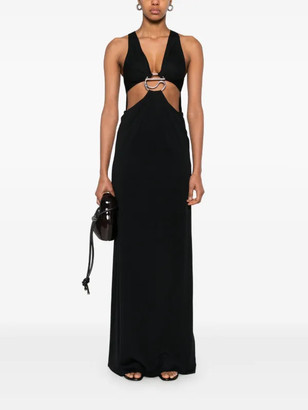 Coperni C-logo cut-out Maxi Dress Black FARFETCH UZ