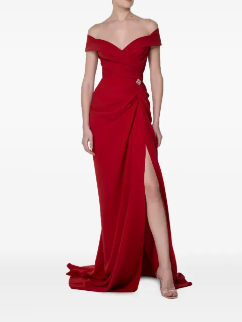 Rhea Costa off-shoulder dress