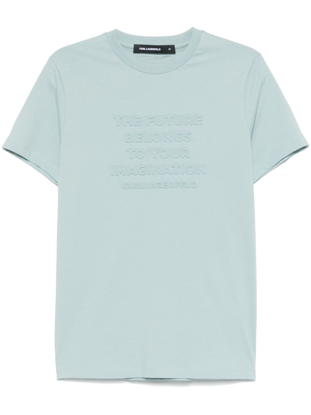 slogan-embossed T-shirt