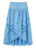 Claudie Pierlot cut-out cotton skirt - Blue