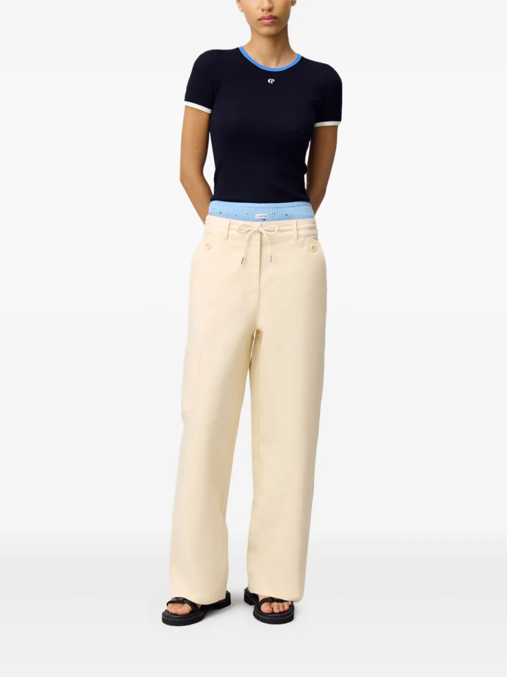 low-waist cargo trousers