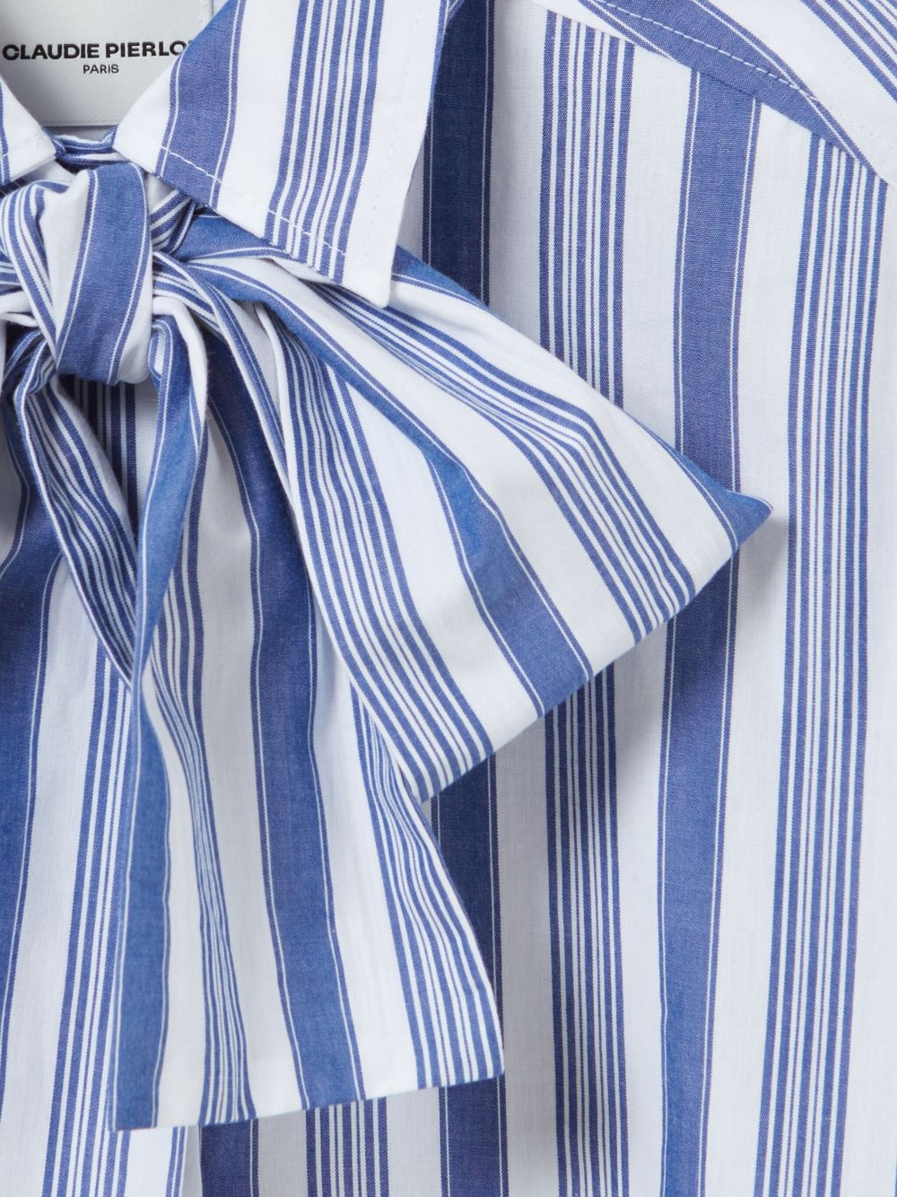 Claudie Pierlot striped pussy-bow shirt - Blue