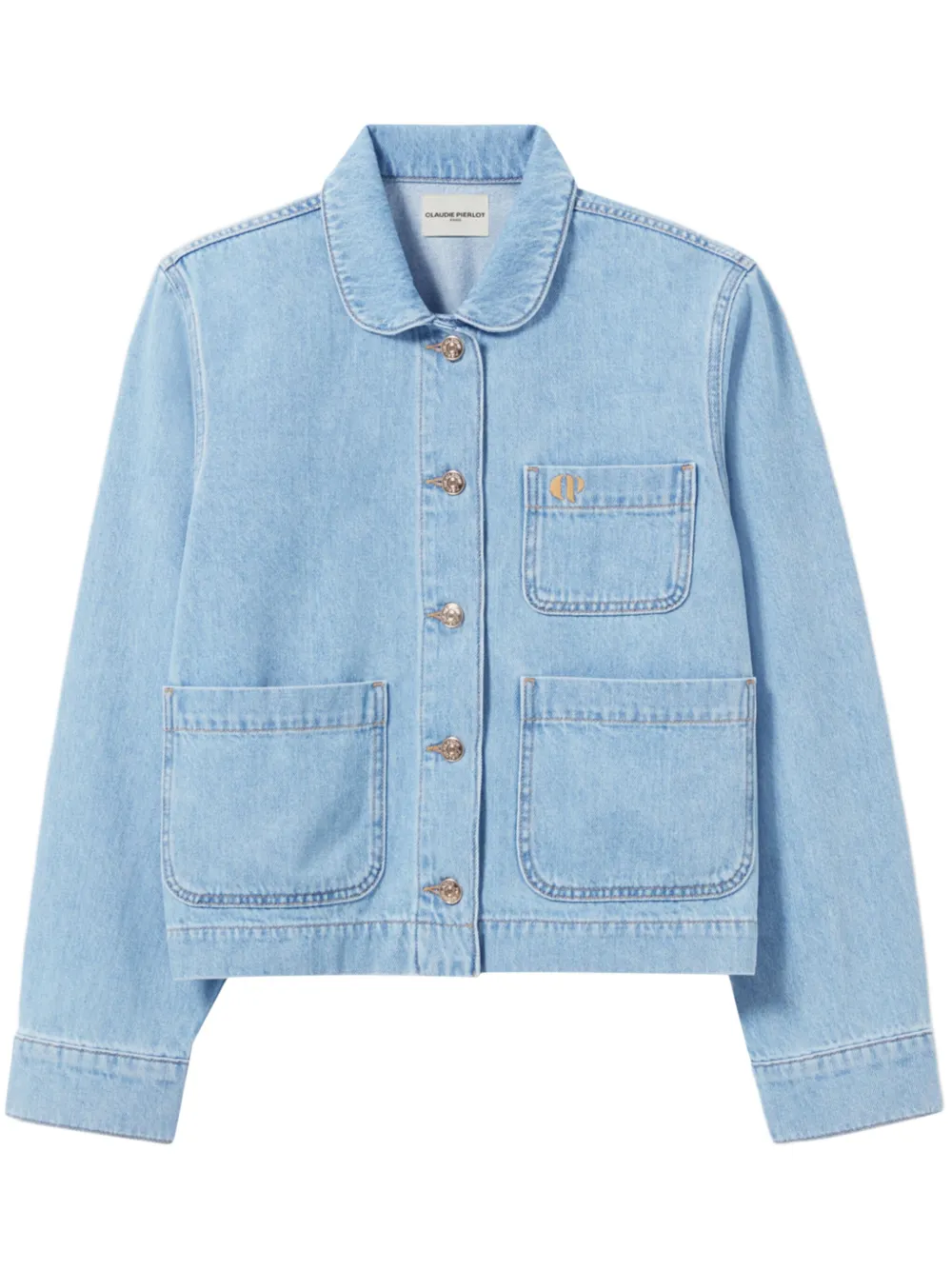 peter pan-collar denim jacket