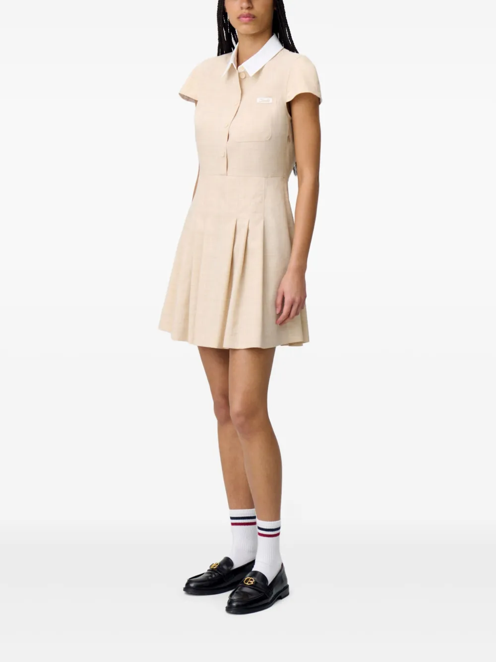 Claudie Pierlot Blousejurk met geborduurd logo Beige
