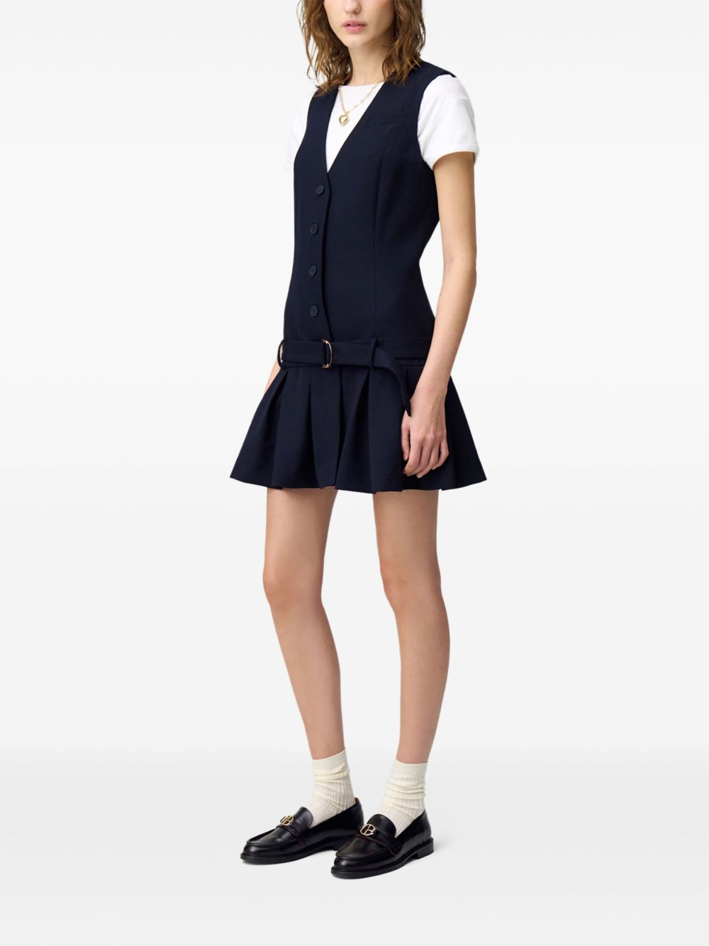 Claudie Pierlot pleated mini dress - Blauw