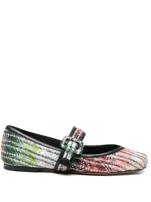 Missoni Gradient Woven Ballerina Shoes in Black
