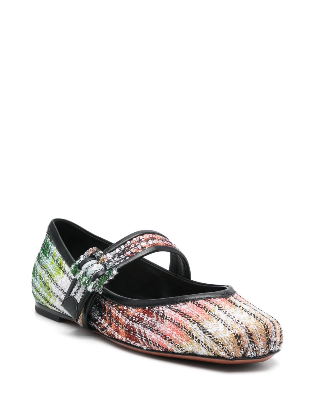 Missoni Geweven ballerina's met kleurverloop - Zwart