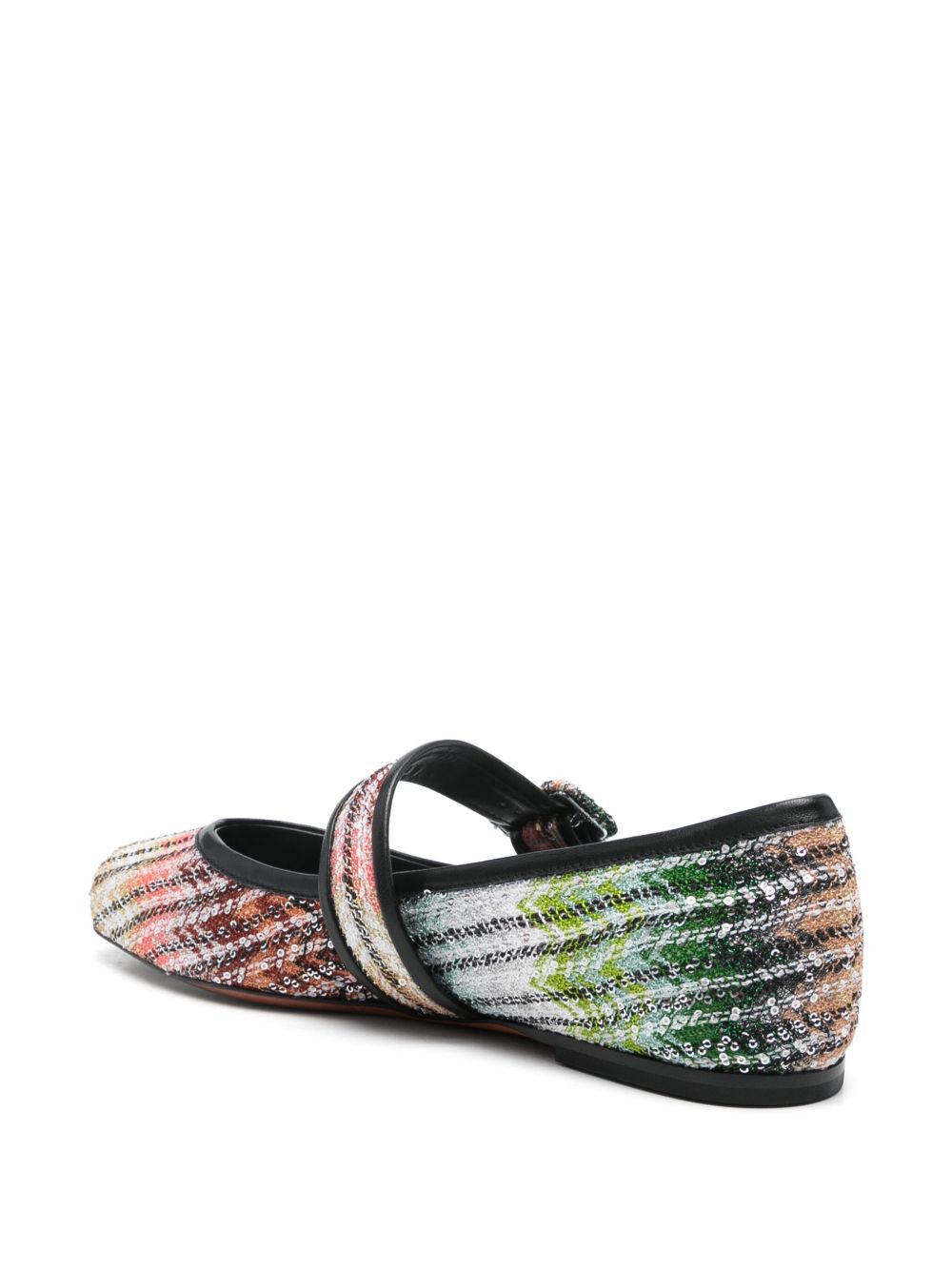 Missoni gradient woven ballerina shoes Black