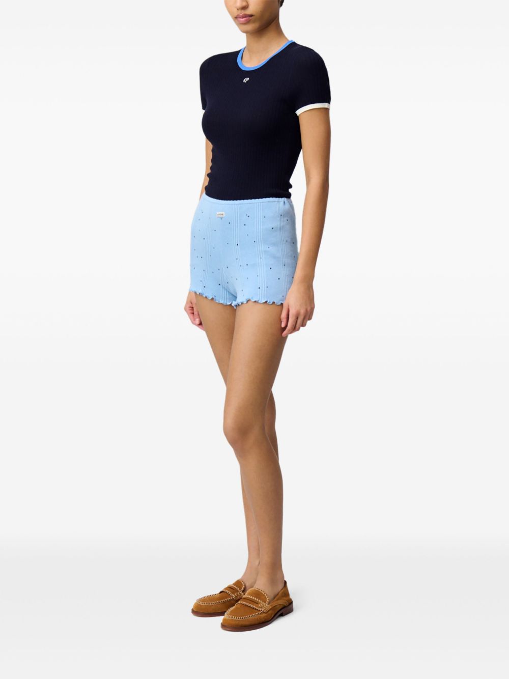 Claudie Pierlot Gebreide shorts - Blauw