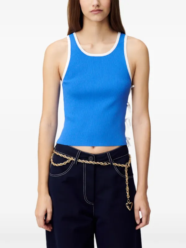 CLAUDIE PIERLOT 売れ筋商品|||クローディピエルロ Tシャツ トップス レディース Tops Blue Claudie Pierlot bow-detail Tank Top | Blue | FARFETCH JO