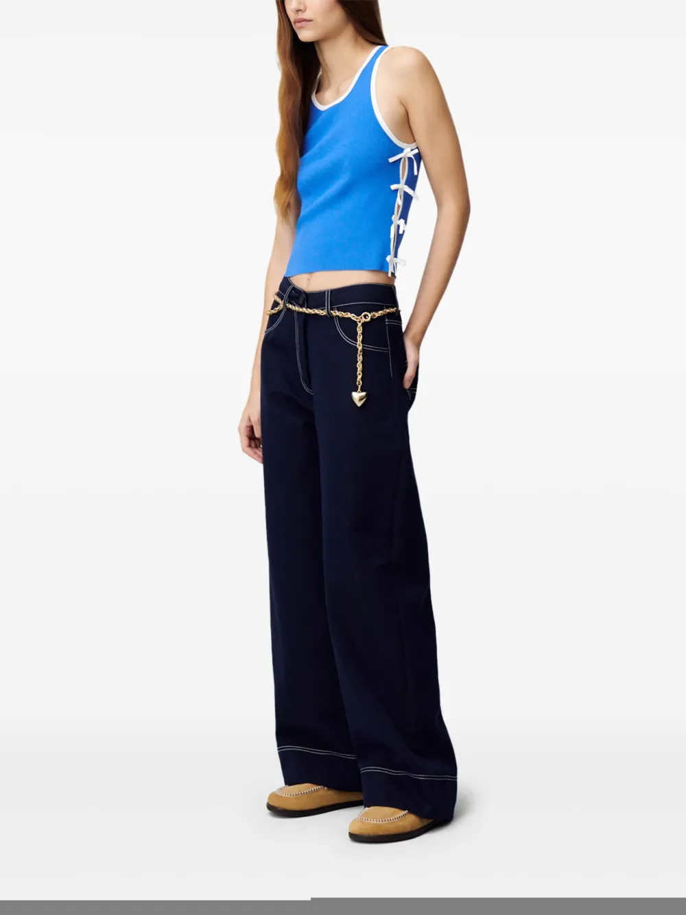 Claudie Pierlot Tanktop met strik Blauw