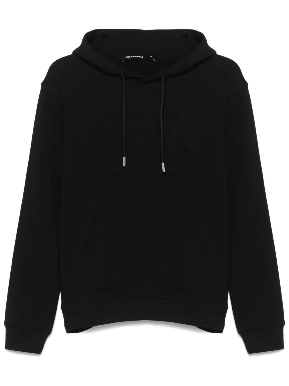 slogan-embossed hoodie