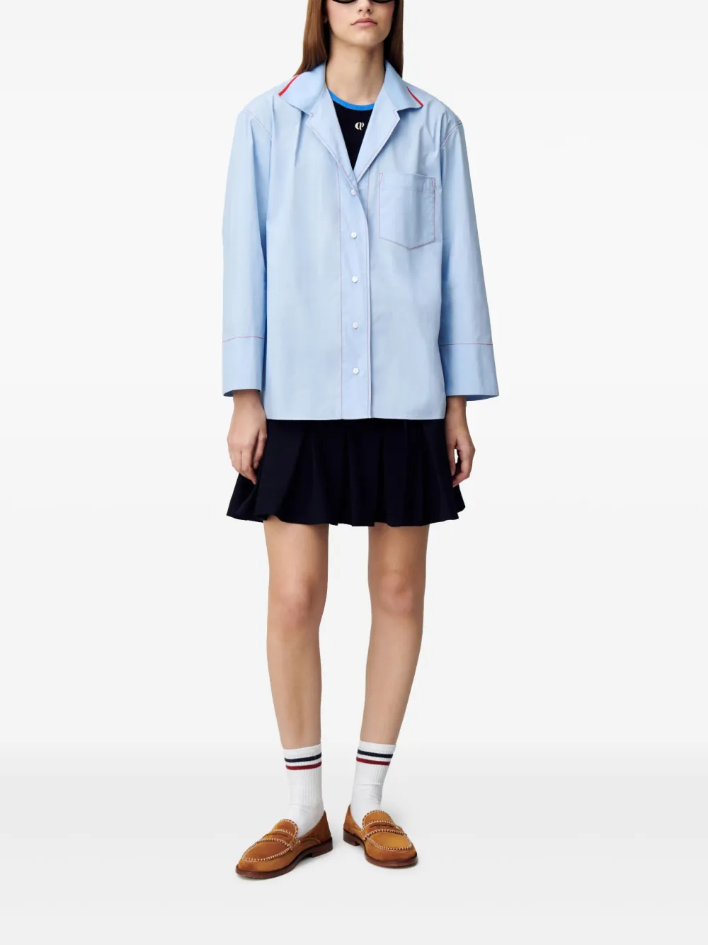 Claudie Pierlot Shirt met contrasterend detail - Blauw