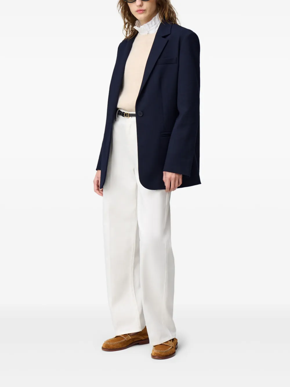 Claudie Pierlot Blazer met enkele rij knopen - Blauw