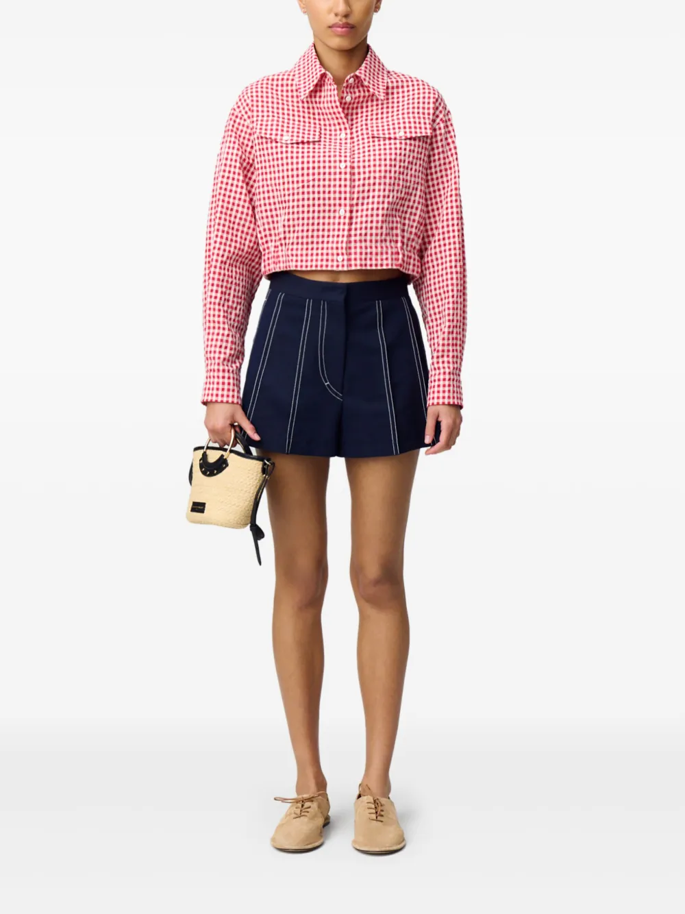 Claudie Pierlot Jack met gingham ruit - Rood