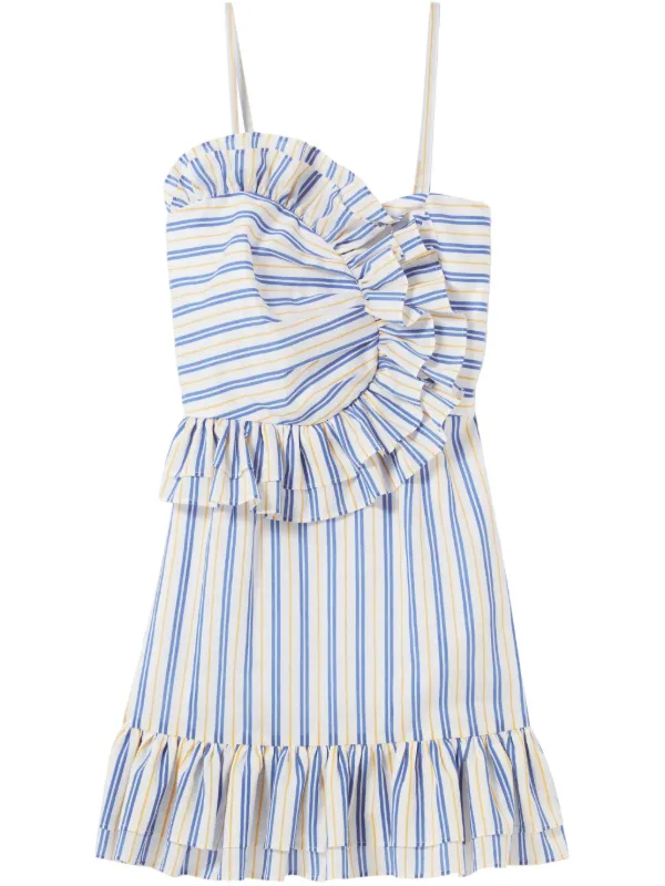Claudie Pierlot Striped Mini Dress | White | FARFETCH PT