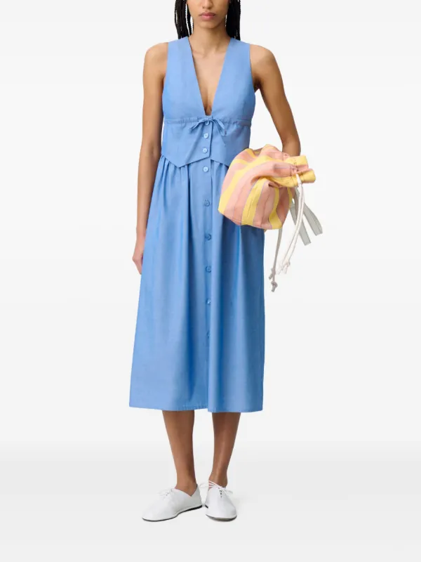 Claudie Pierlot Robe En Coton Bleu FARFETCH CM