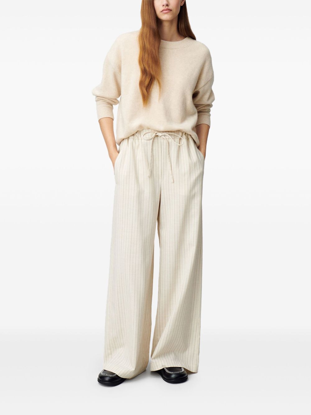 Claudie Pierlot wide striped trousers - Neutrals