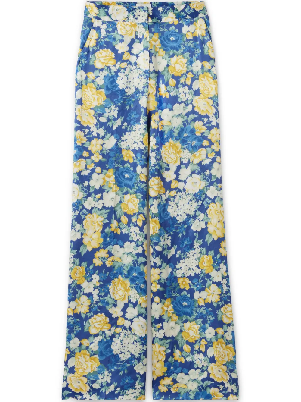 floral-print trousers