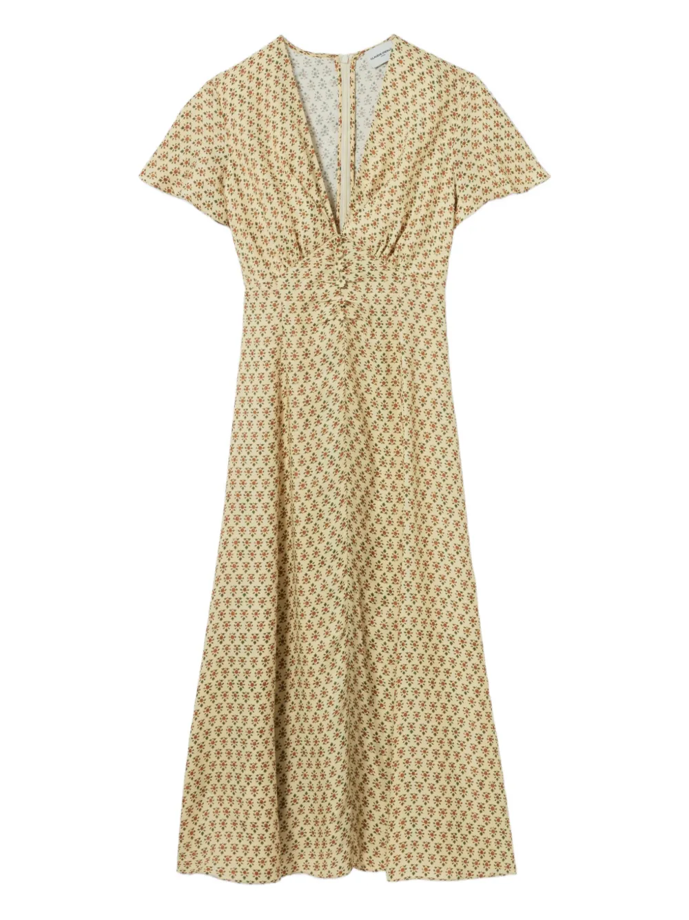 Claudie Pierlot Midi-jurk met print Beige