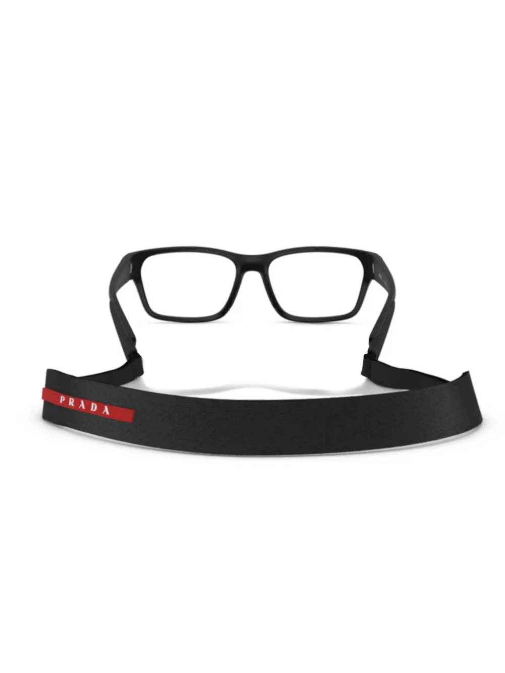 Shop Prada Logo-print Glasses In Schwarz