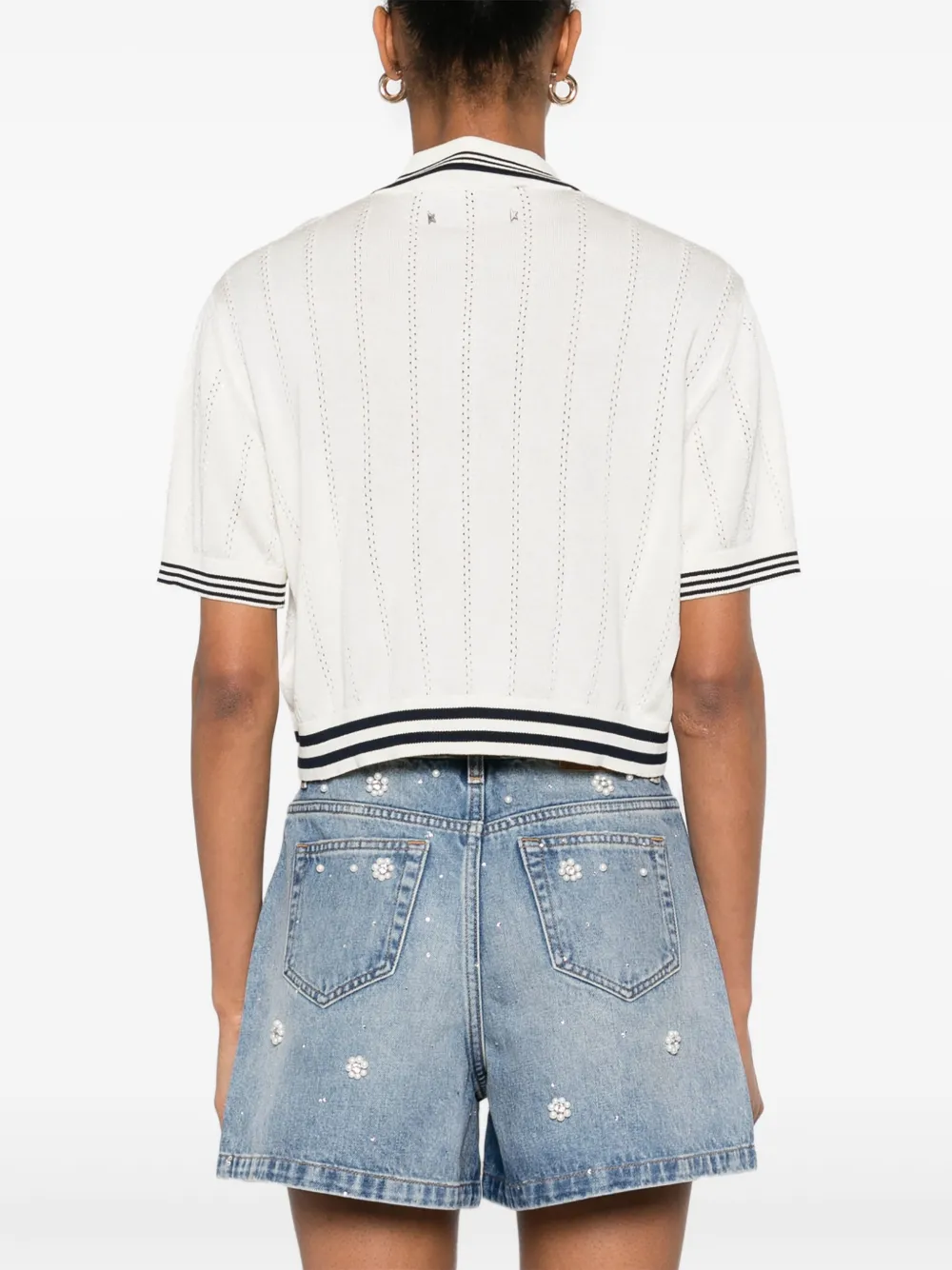 Golden Goose Polotop verfraaid met stras Beige