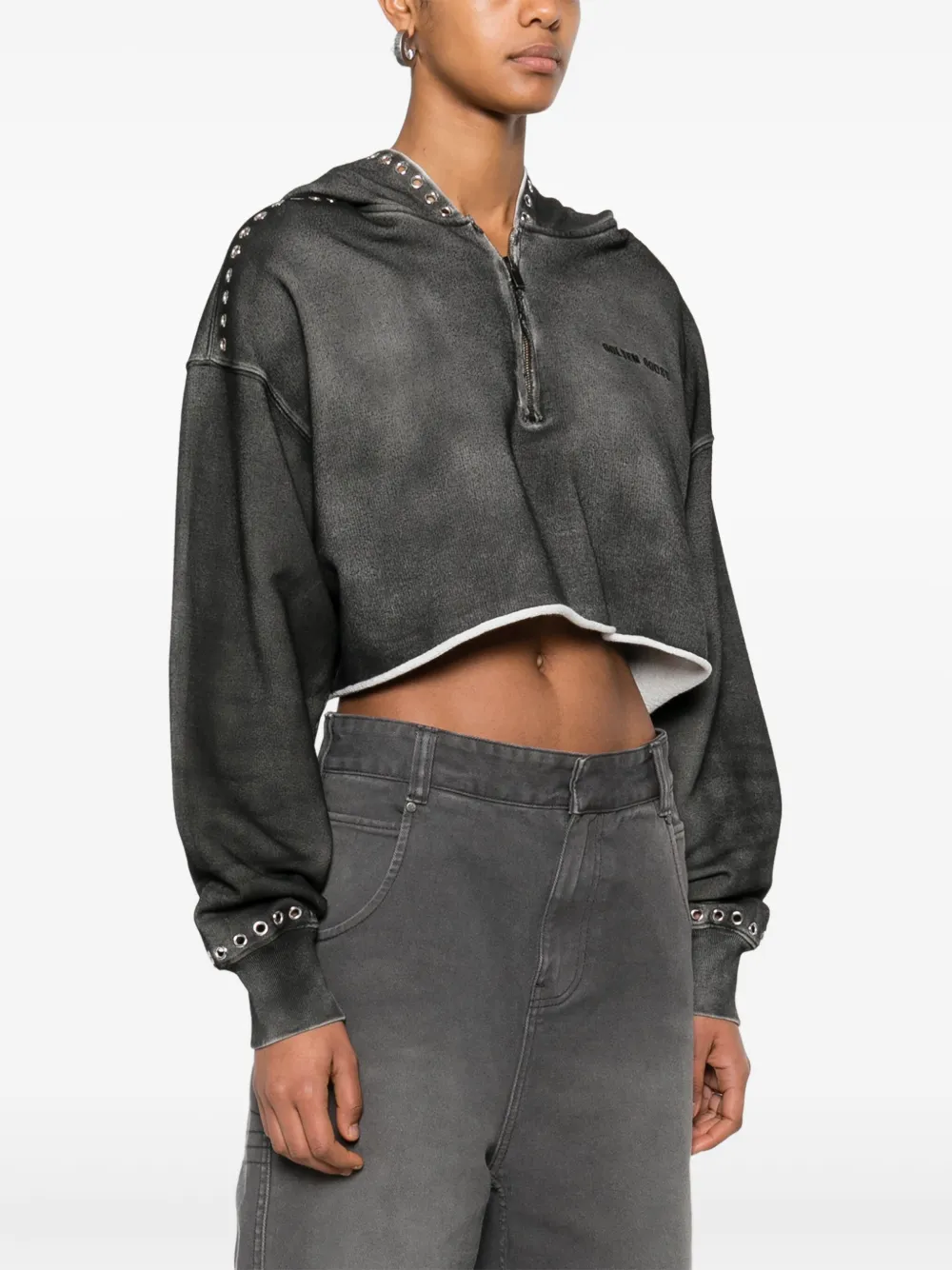 Golden Goose Cropped hoodie Grijs