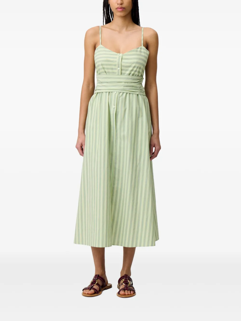 Claudie Pierlot Gestreepte jurk - Groen