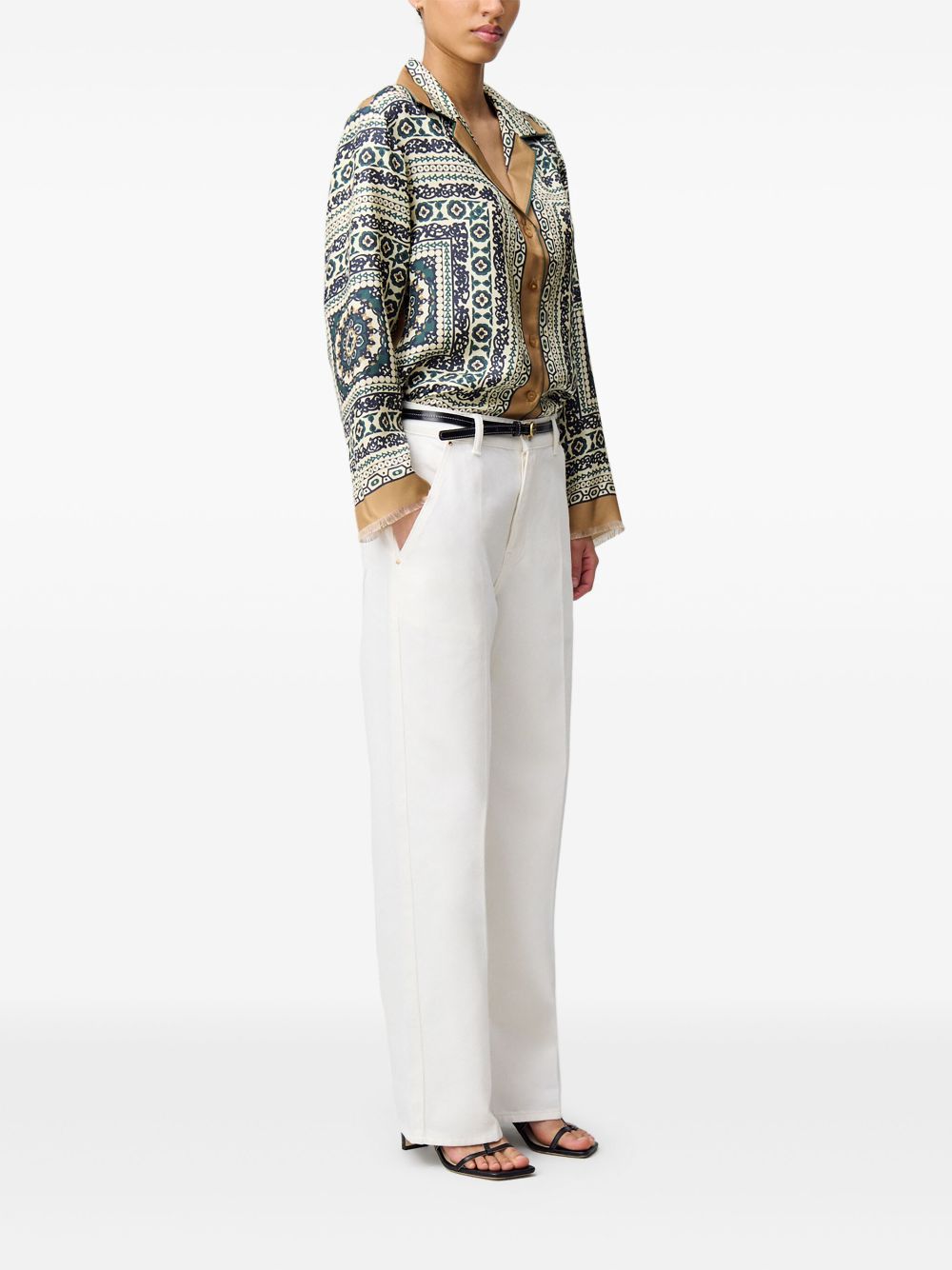 Claudie Pierlot silk printed shirt - Beige