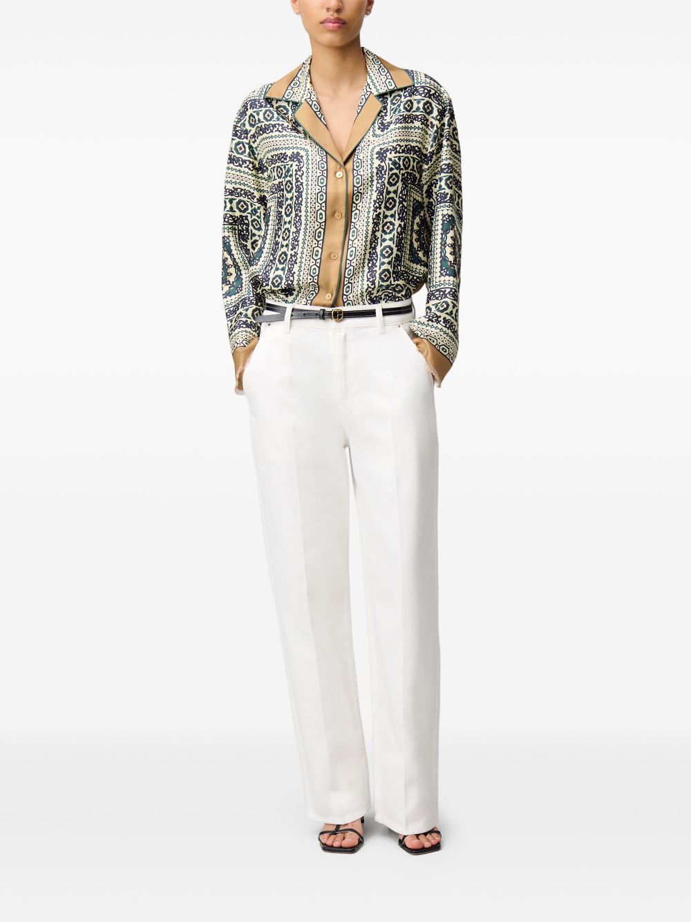 Claudie Pierlot silk printed shirt - Neutrals