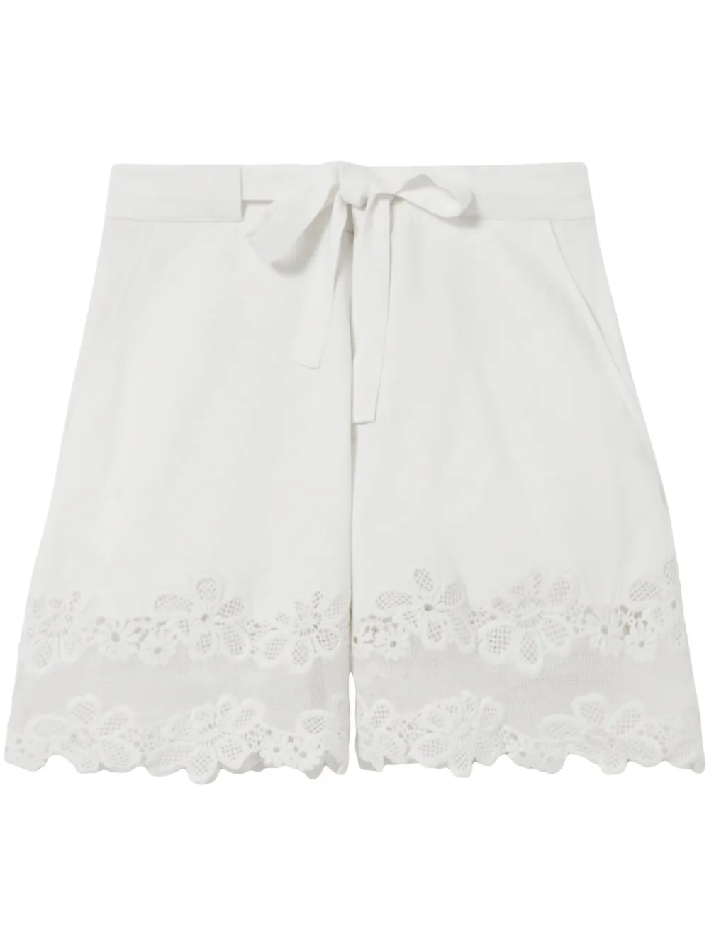 Claudie Pierlot レーストリム ショートパンツ - ホワイト Claudie Pierlot レーストリム ショートパンツ - ホワイト