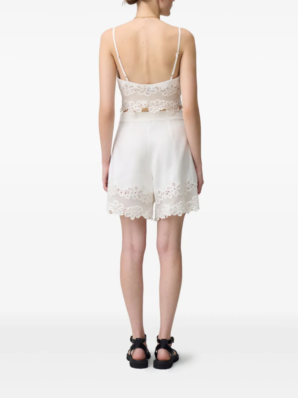 Shop Claudie Pierlot Lace-trim Shorts