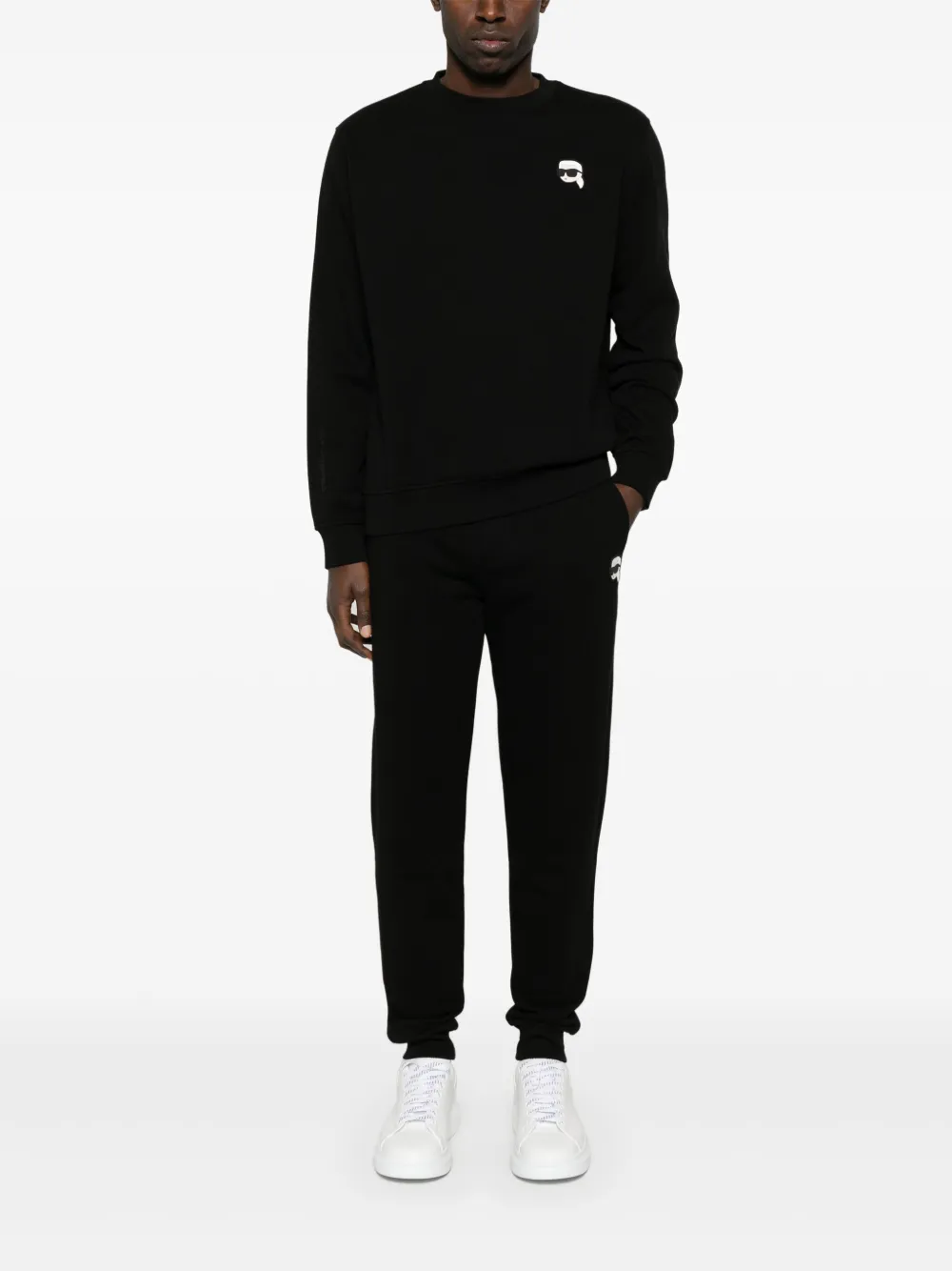 karllagerfeld Karl Lagerfeld Karl sweater met Ikon-patch - Zwart