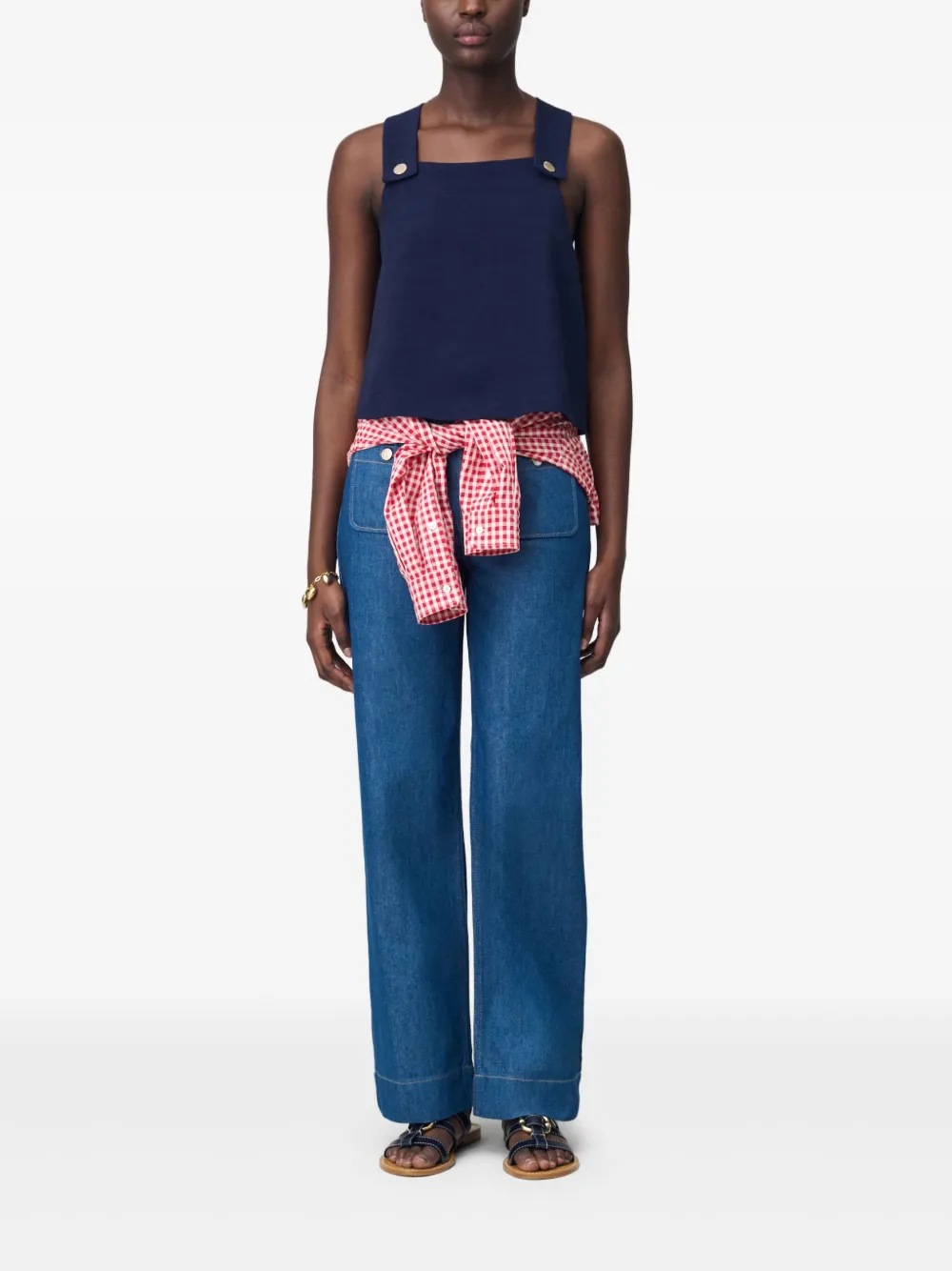 Claudie Pierlot Top met vierkante hals - Blauw