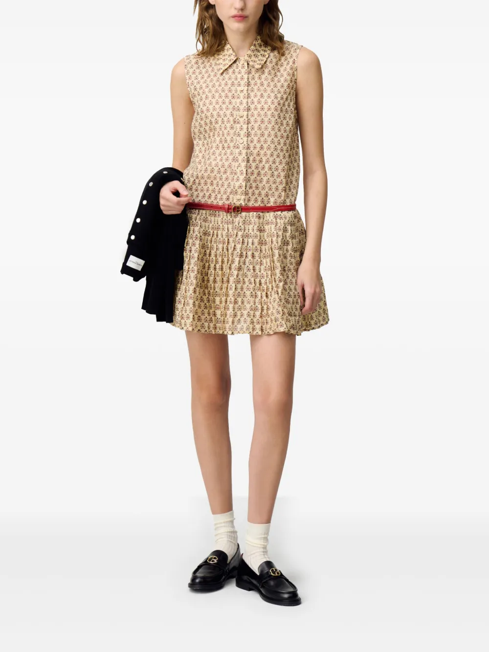 Claudie Pierlot Mini-jurk met print - Beige