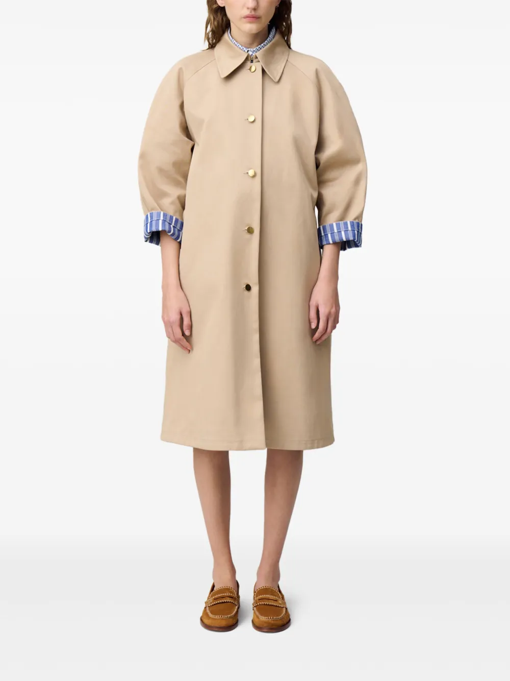 Claudie Pierlot Trenchcoat met verborgen sluiting - Beige