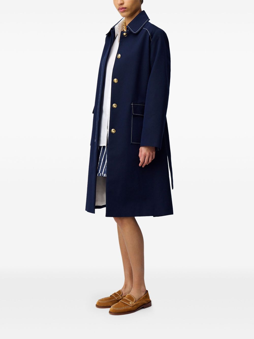 Claudie Pierlot belted midi coat - Blue