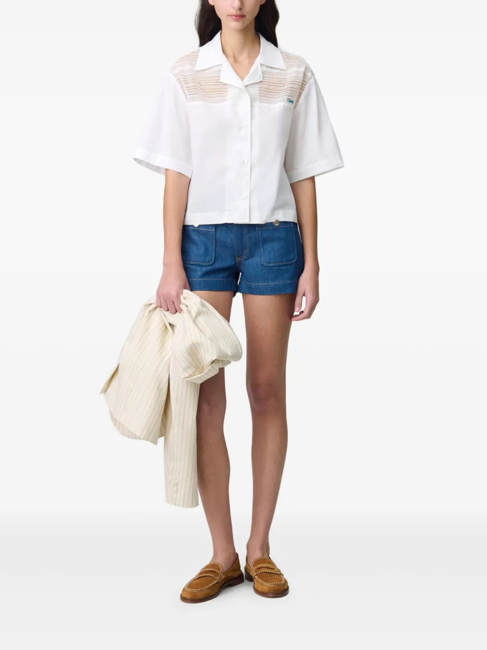 Claudie Pierlot embroidered-logo shirt - Wit