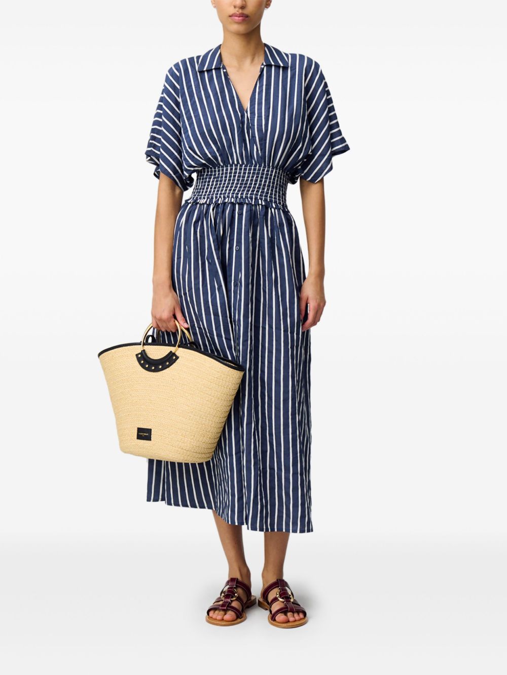 Claudie Pierlot striped wrap midi dress - Blauw