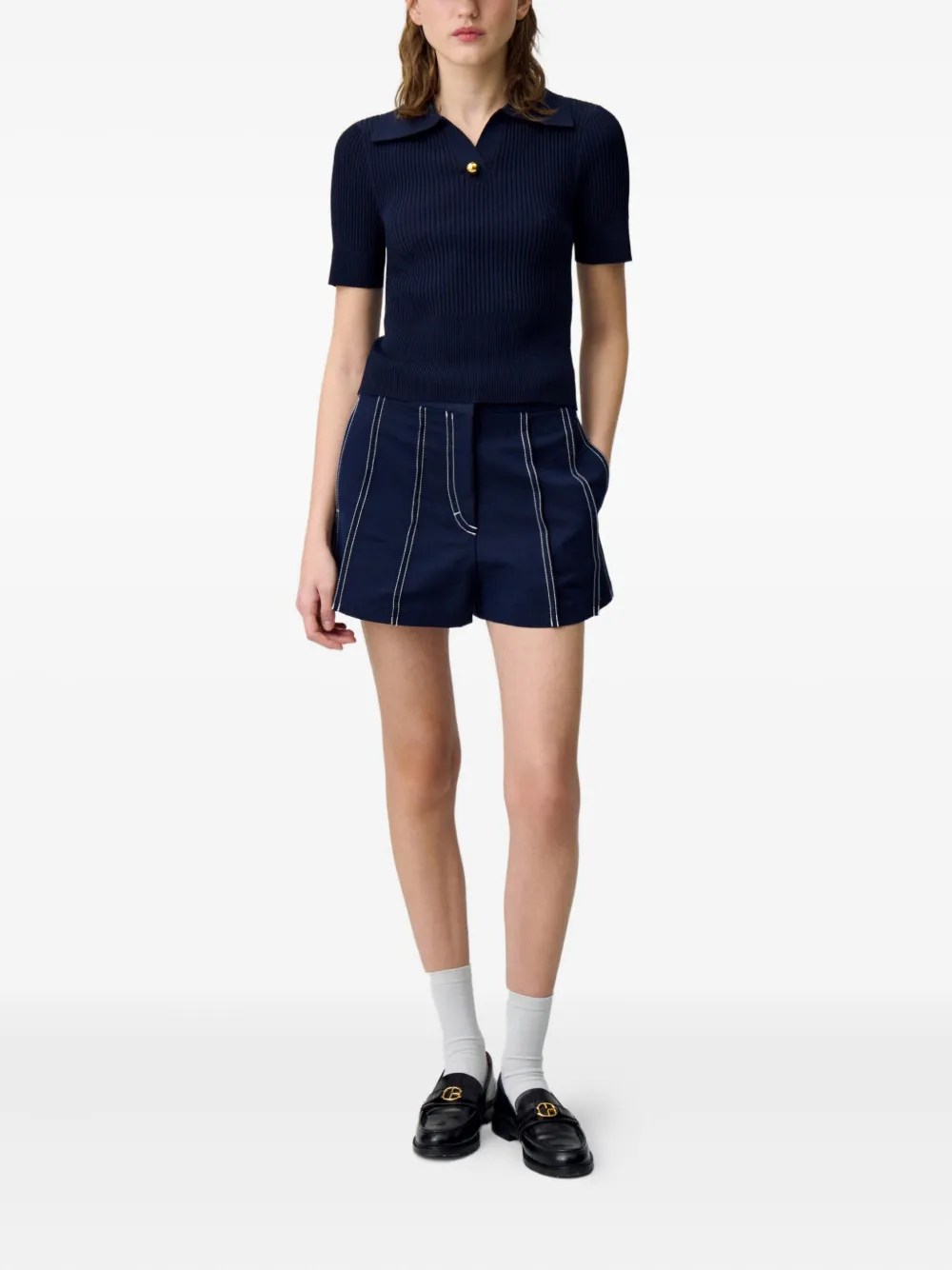 Claudie Pierlot fine-knit top - Blauw
