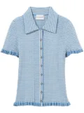 Claudie Pierlot striped button-up T-shirt - Blue