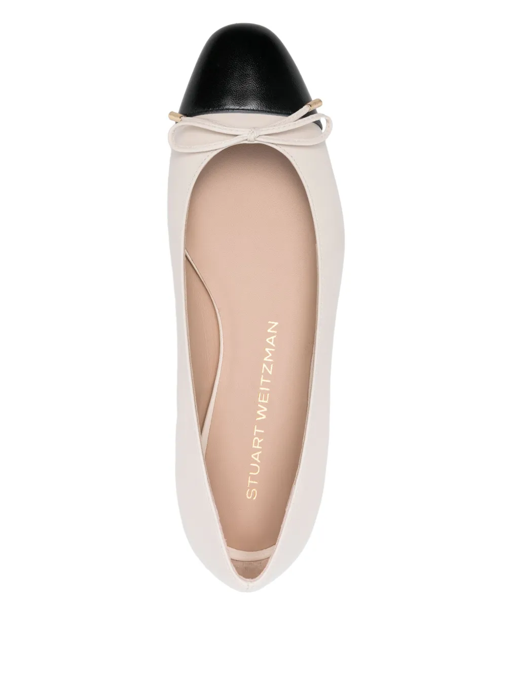 Stuart Weitzman Sleek Bow ballerina's Beige